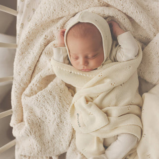 100% Organic Cotton Luxury Organic Blanket + Hat Gift Set: Ballet Slippers