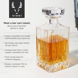 Crystal Whiskey Decanter and Tumblers Set of 3