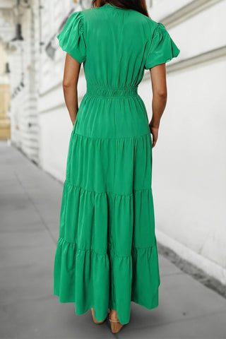 Green Tiered Maxi Dress: Small