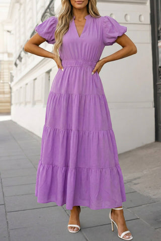 Green Tiered Maxi Dress: Large