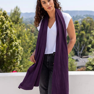 Organic Cotton Travel Scarf: BlackBerry