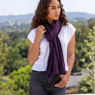 Organic Cotton Travel Scarf: BlackBerry