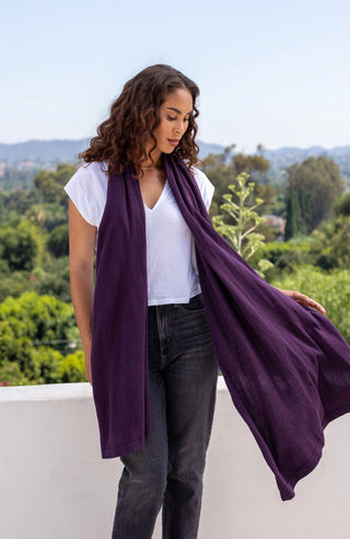 Organic Cotton Travel Scarf: BlackBerry