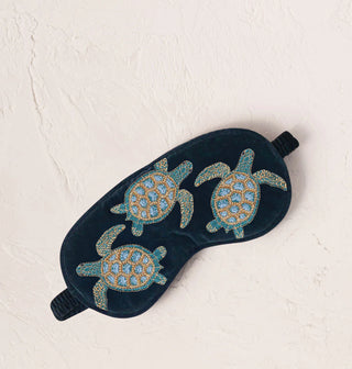 Turtle Conservation Velvet Eye Mask: Marine Navy